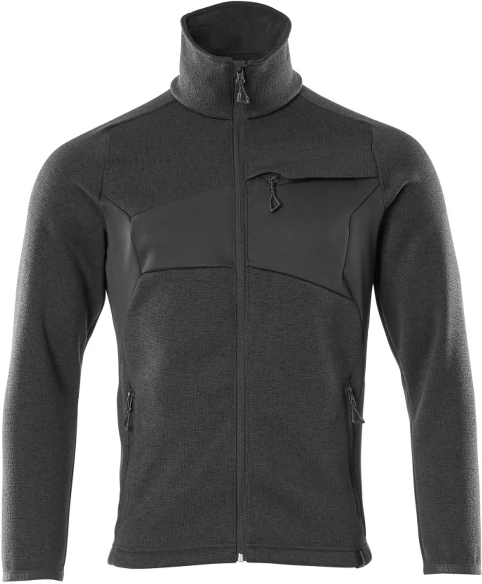 Accelerate Gebreide trui met rits 18105-951 - Zwart by Mascot, Black, M – product image