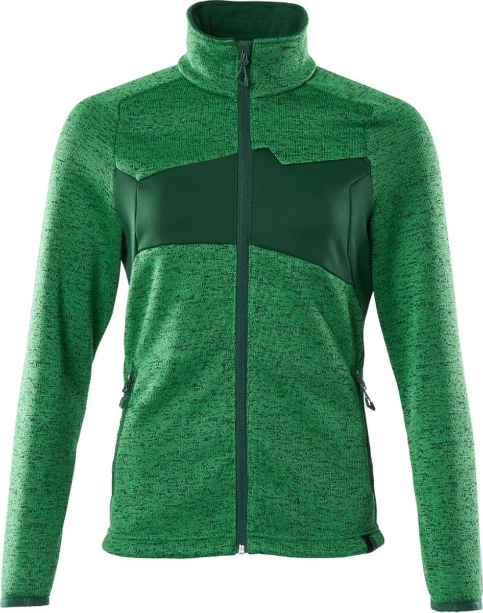 Accelerate Gebreide trui met rits 18155-951 - helder groen/groen van Mascot, Helder groen, Groen, XXL – productafbeelding
