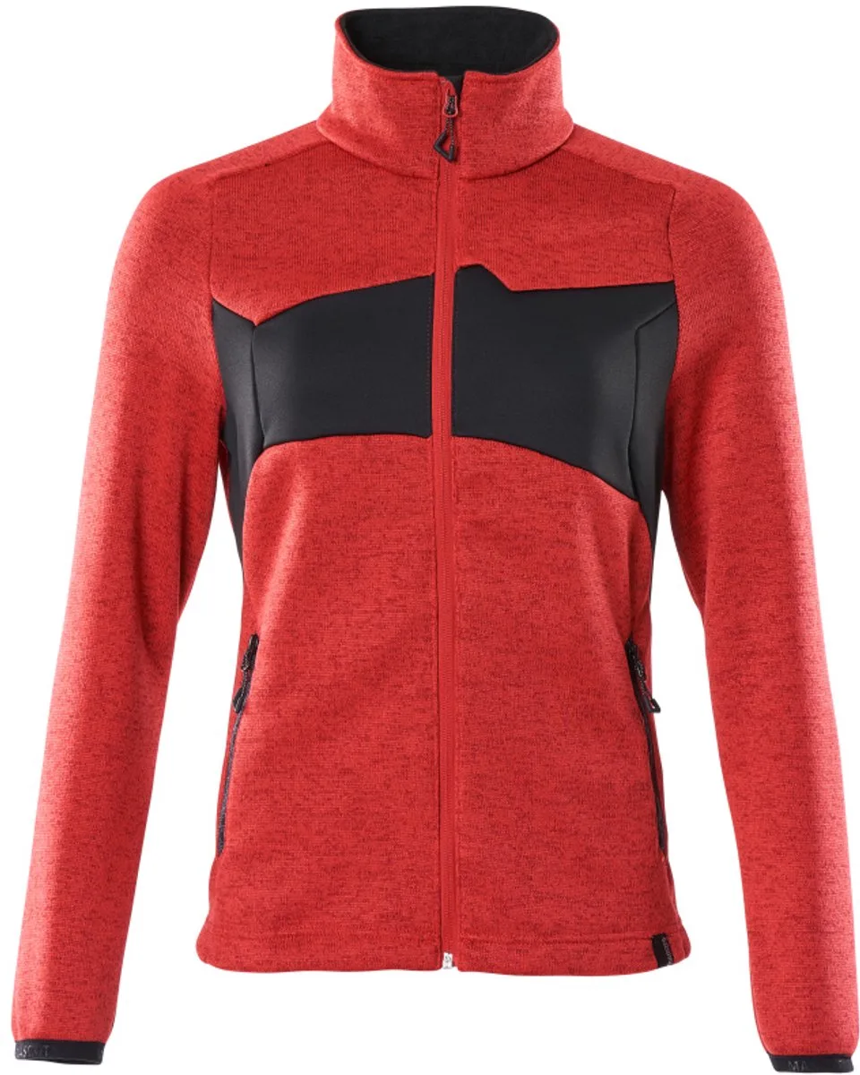 Accelerate Gebreide trui met rits 18155-951 - signaalrood/zwart van Mascot, Signaalrood, Zwart, XXL – productafbeelding