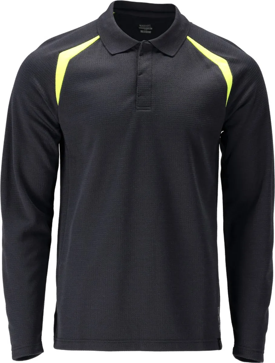 Accelerate Multisafe Poloshirt, met lange mouwen 21583-327 - donkermarine/hi-vis geel de Mascot, Donkermarine, Hi-vis geel, XXL – image du produit