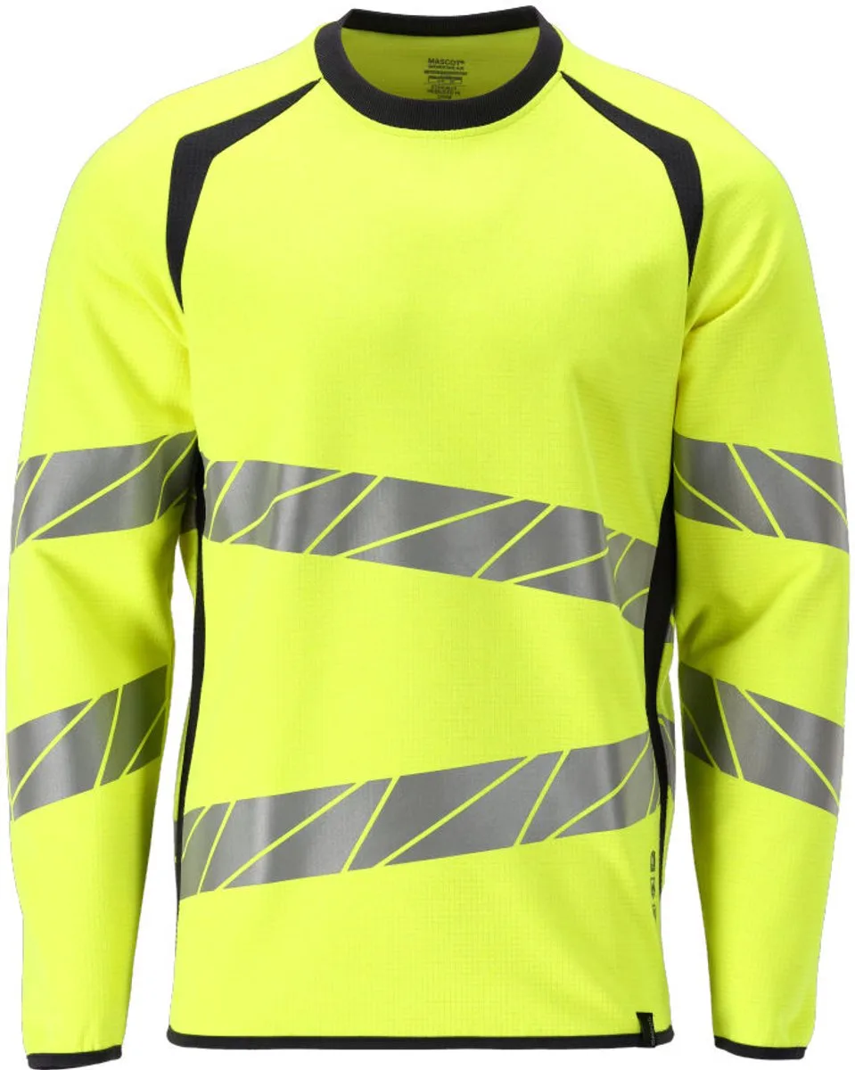 Accelerate Multisafe Sweatshirt 21384-337 - hi-vis geel/donkermarine von Mascot, Hi-vis geel, Donkermarine, 4XL – Produktbild