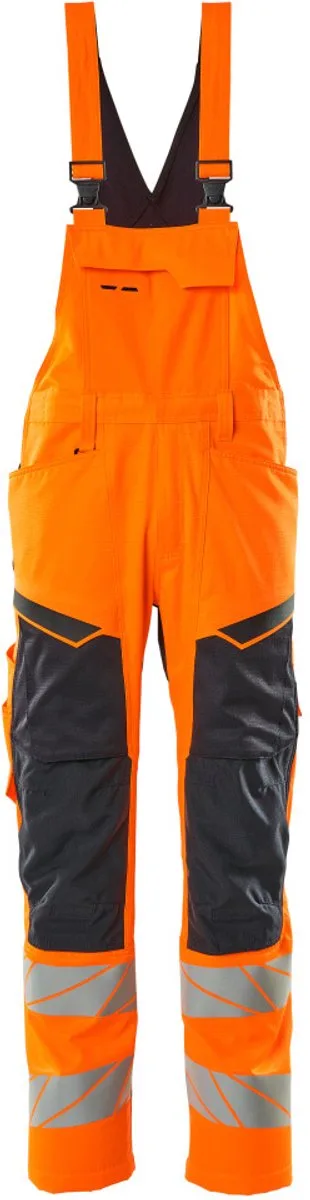 Accelerate Safe Amerikaanse overall met kniezakken 19569-236 - hi-vis oranje/donkermarine - 82 van Mascot, Hi-vis oranje, Donkermarine, C46 – productafbeelding