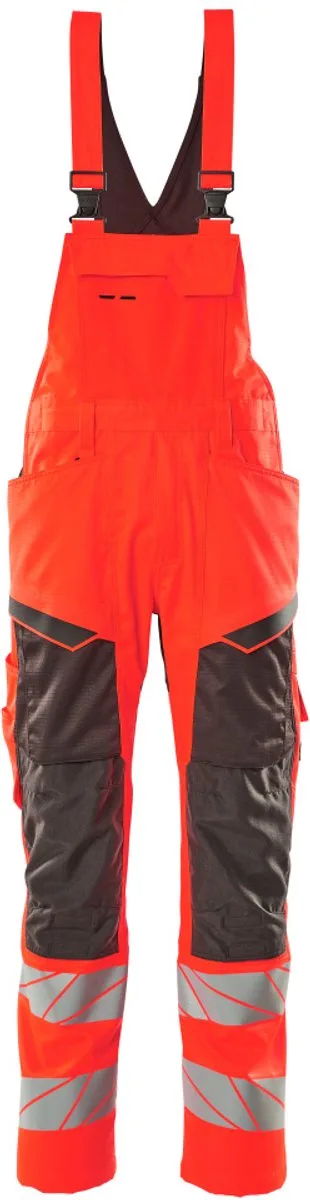 Accelerate Safe Amerikaanse overall met kniezakken 19569-236 - hi-vis rood/donkerantraciet - 82 van Mascot, Hi-vis rood, Donkerantraciet, C44 – productafbeelding