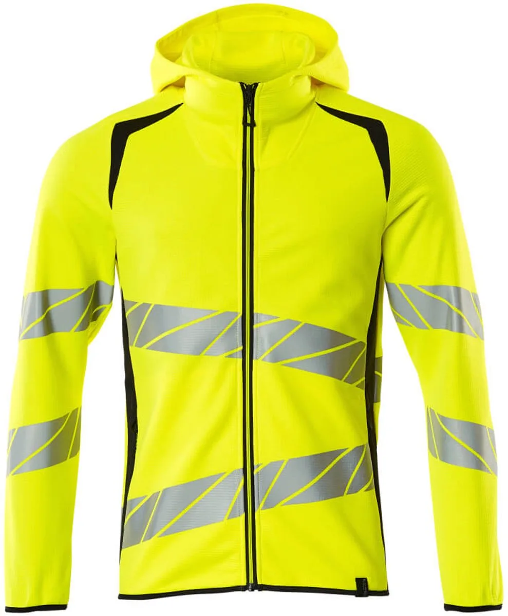 Accelerate Safe Capuchontrui met rits 19284-781 - hi-vis geel/donkermarine de Mascot, Hi-vis geel, Donkermarine, XXL – image du produit