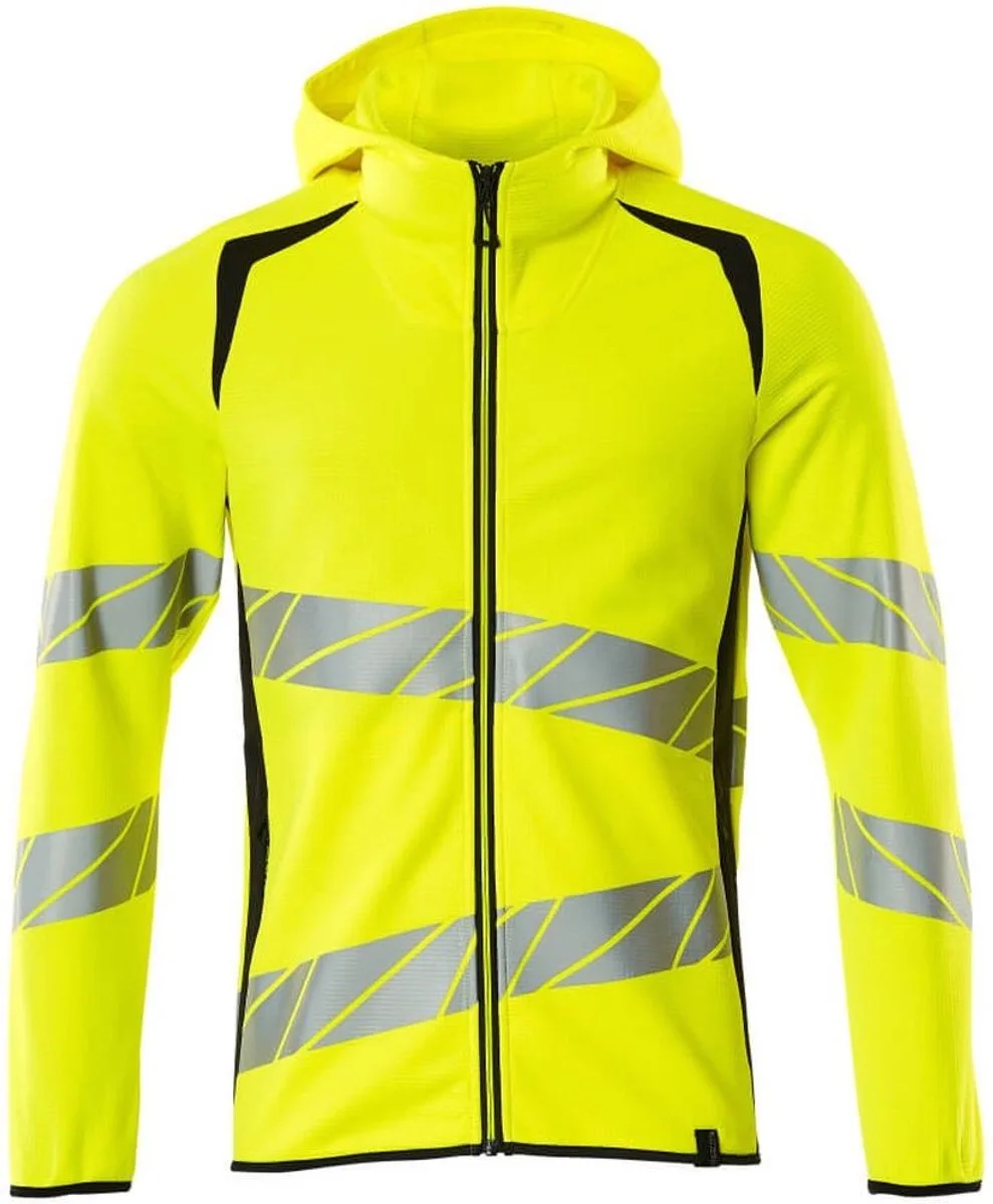 Accelerate Safe Capuchontrui met rits 19284-781 - hi-vis geel/donkermarine de Mascot, Hi-vis geel, Donkermarine, 5XL – image du produit