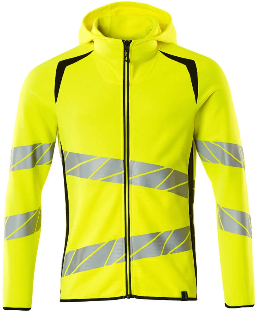 Accelerate Safe Capuchontrui met rits 19284-781 - Hi-Vis geel/zwart von Mascot, Hi-Vis geel, Schwarz, L – Produktbild