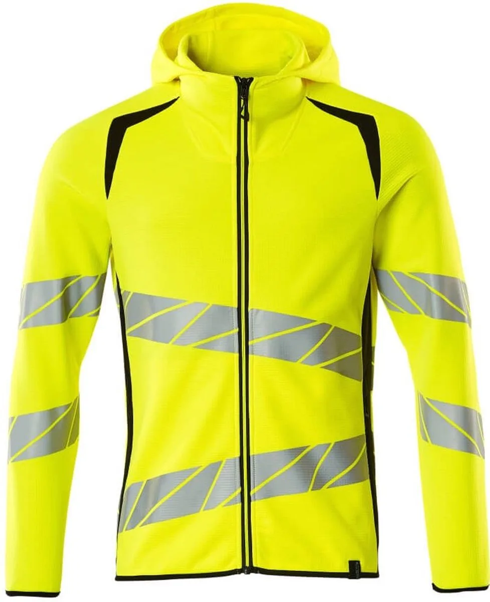 Accelerate Safe Capuchontrui met rits 19284-781 - Hi-Vis geel/zwart by Mascot, Hi-Vis geel, Black, XXL – product image