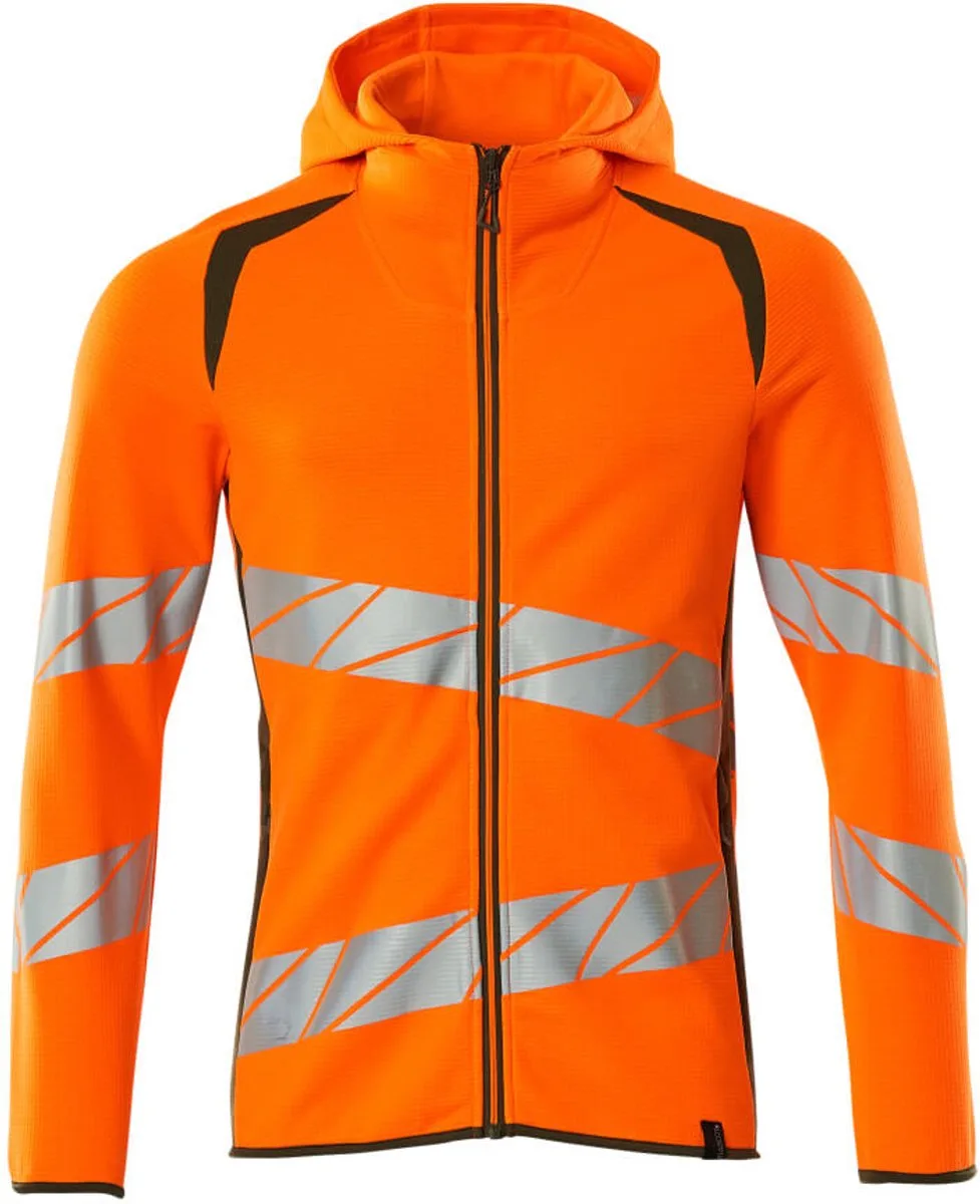 Accelerate Safe Capuchontrui met rits 19284-781 - hi-vis oranje/mosgroen de Mascot, Hi-vis oranje, Mosgroen, XXL – image du produit