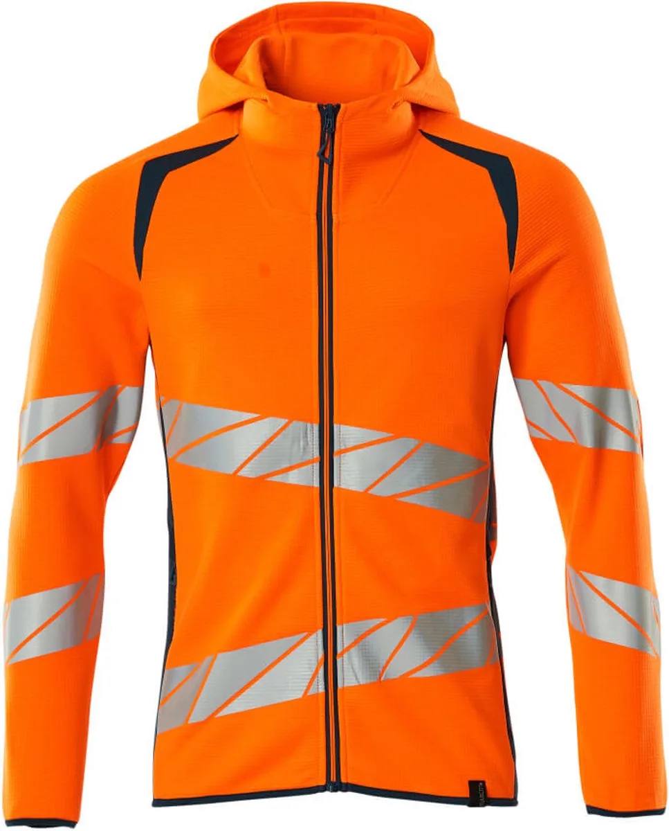 Accelerate Safe Capuchontrui met rits 19284-781 - hi-vis oranje/donkerpetrol de Mascot, Hi-vis oranje, Donkerpetrol, XXL – image du produit