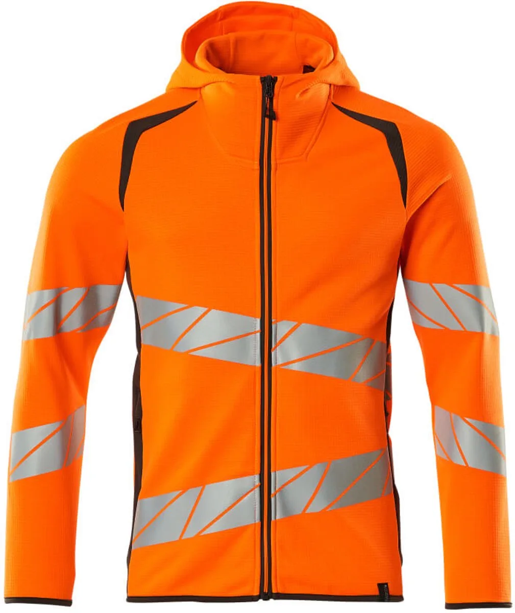 Accelerate Safe Capuchontrui met rits 19284-781 - hi-vis oranje/donkerantraciet fra Mascot, Hi-vis oranje, Donkerantraciet, XXL – produktbillede