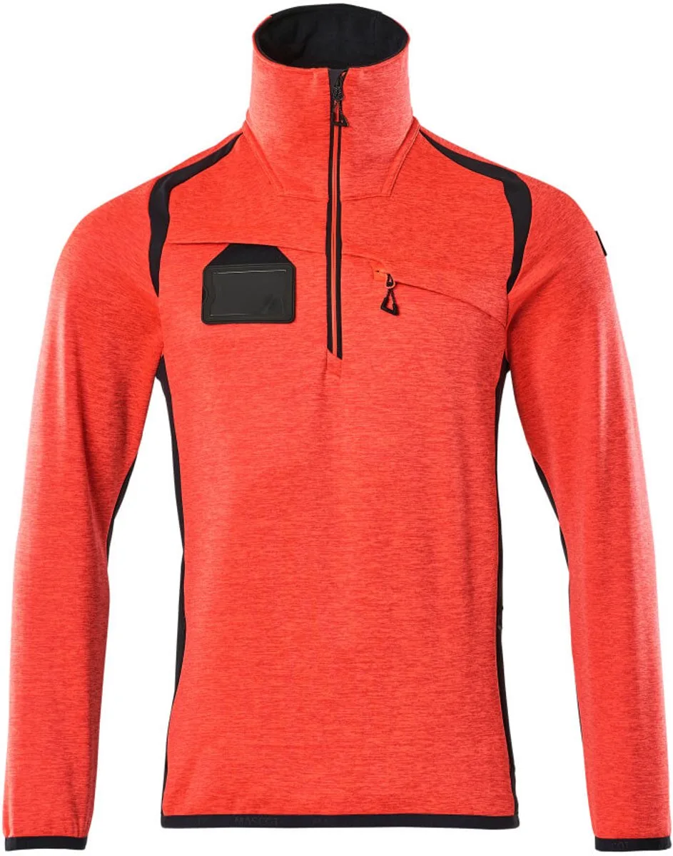 Accelerate Safe Fleecetrui met korte rits 19303-316 - hi-vis rood/donkermarine by Mascot, Hi-vis rood, Donkermarine, XXL – product image