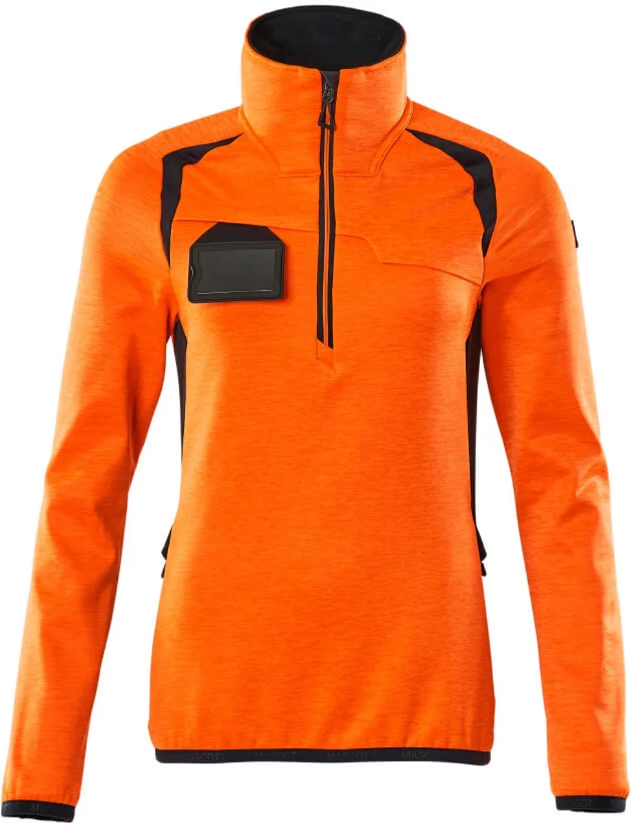 Accelerate Safe Fleecetrui met korte rits 19353-316 - hi-vis oranje/donkermarine de Mascot, Hi-vis oranje, Donkermarine, XXL – image du produit