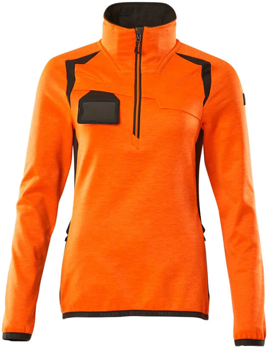 Accelerate Safe Fleecetrui met korte rits 19353-316 - hi-vis oranje/donkerantraciet fra Mascot, Hi-vis oranje, Donkerantraciet, XXL – produktbillede