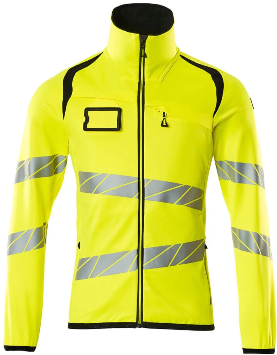 Accelerate Safe Fleecetrui met rits 19103-315 - Hi-Vis geel/zwart von Mascot, Hi-Vis geel, Schwarz, XXL – Produktbild