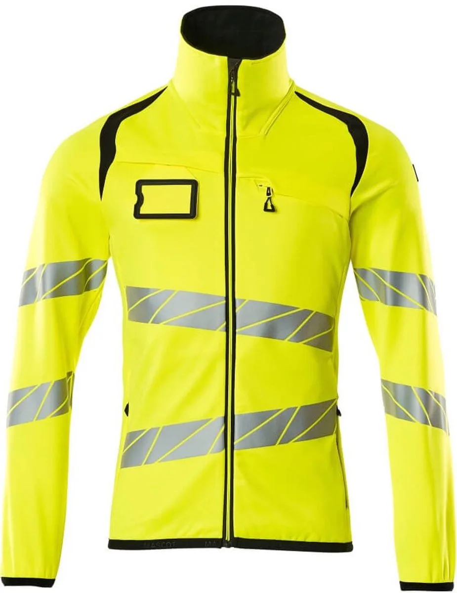 Accelerate Safe Fleecetrui met rits 19103-315 - Hi-Vis geel/zwart de Mascot, Hi-Vis geel, Noir, 4XL – image du produit
