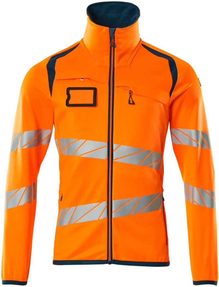 Accelerate Safe Fleecetrui met rits 19103-315 - hi-vis oranje/donkerpetrol von Mascot, Hi-vis oranje, Donkerpetrol, S – Produktbild