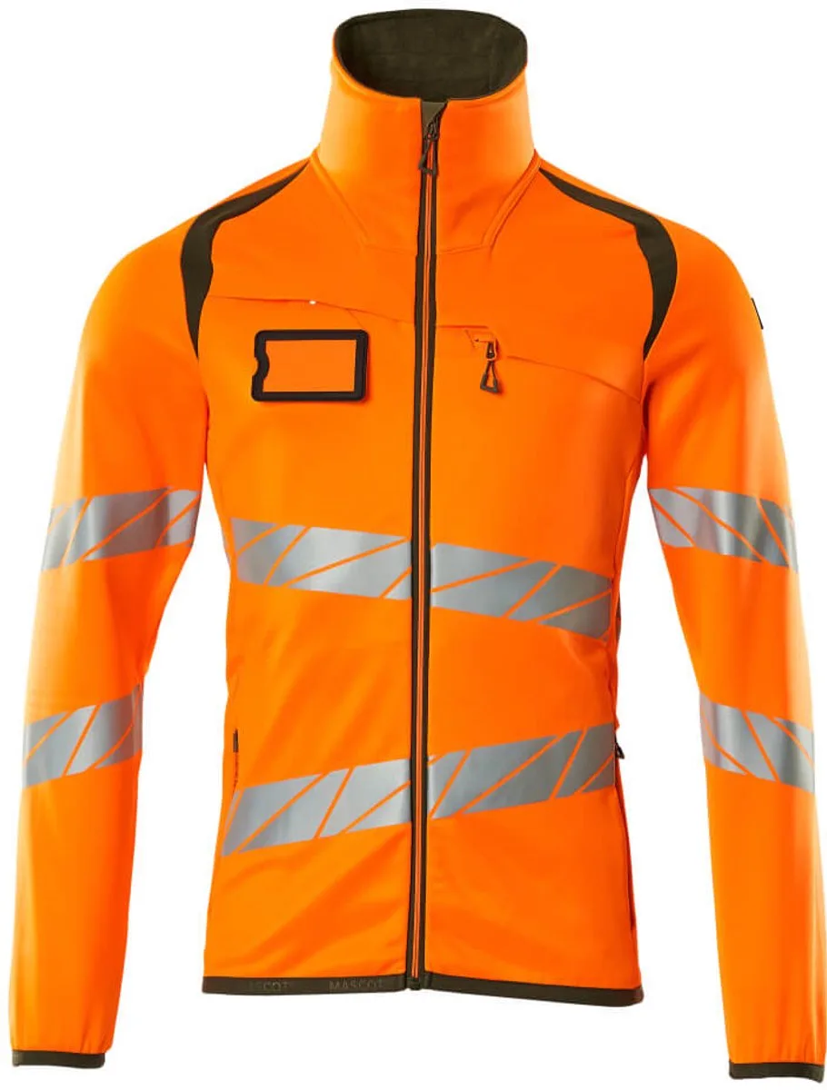 Accelerate Safe Fleecetrui met rits 19103-315 - hi-vis oranje/mosgroen de Mascot, Hi-vis oranje, Mosgroen, XXL – image du produit