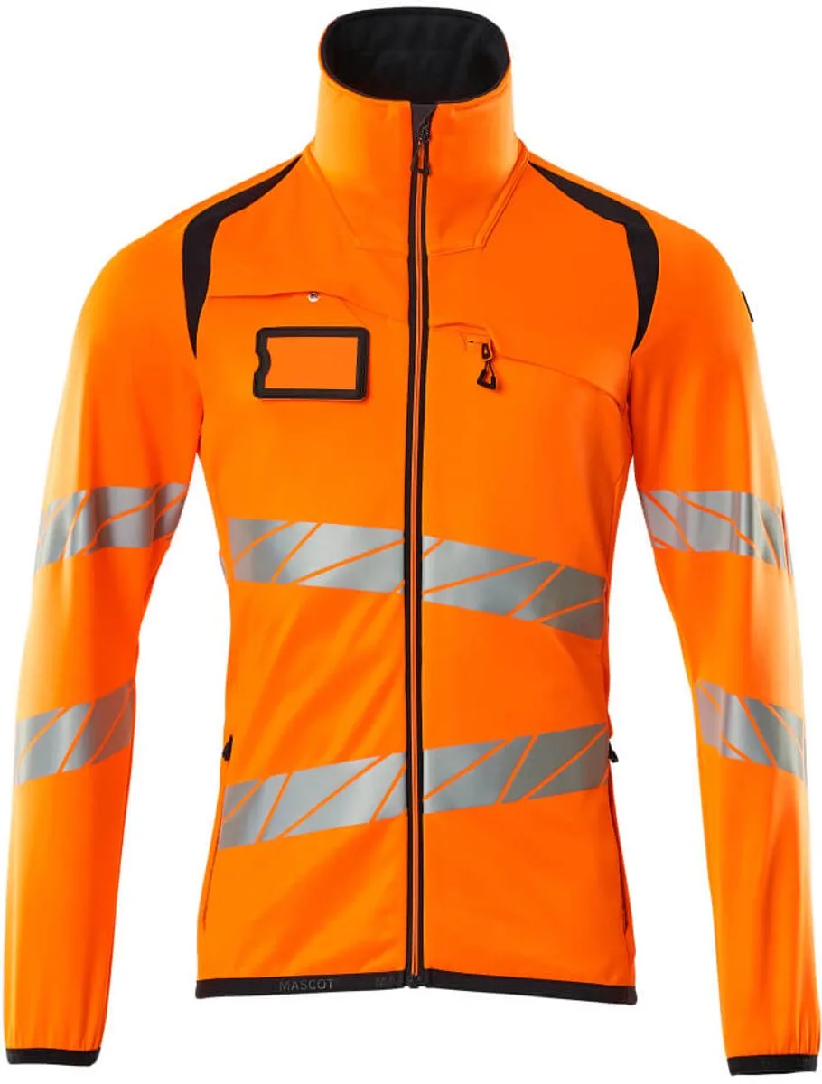 Accelerate Safe Fleecetrui met rits 19103-315 - hi-vis oranje/donkermarine von Mascot, Hi-vis oranje, Donkermarine, L – Produktbild