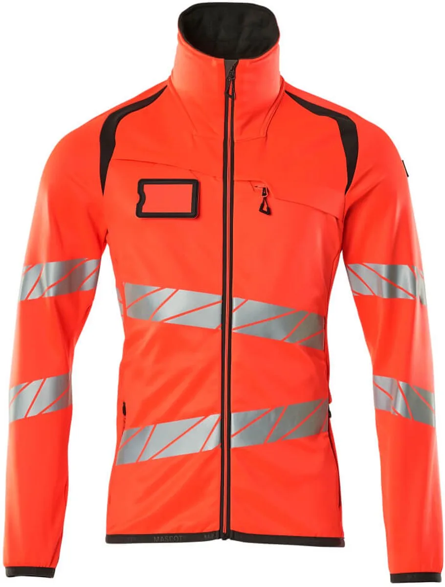 Accelerate Safe Fleecetrui met rits 19103-315 - hi-vis rood/donkerantraciet van Mascot, Hi-vis rood, Donkerantraciet, S – productafbeelding
