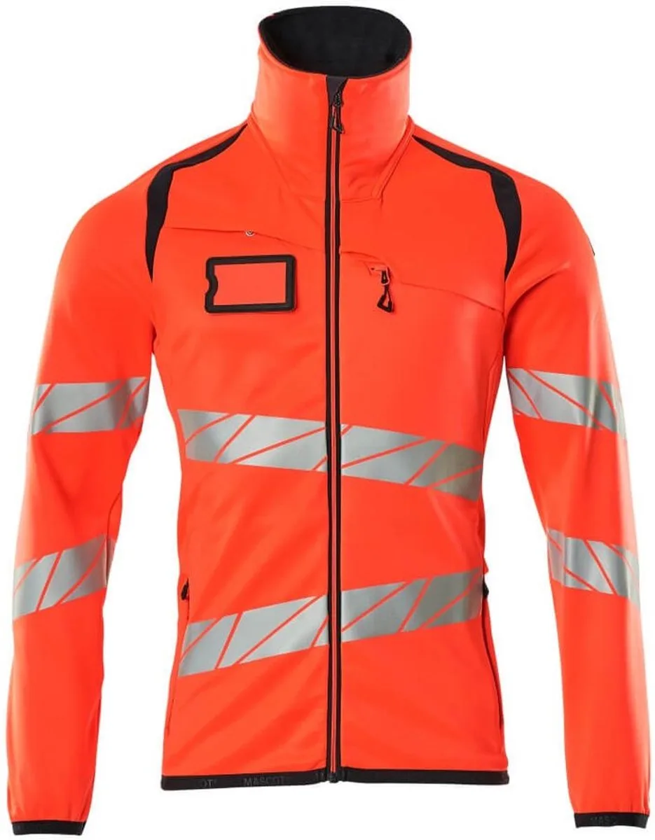Accelerate Safe Fleecetrui met rits 19103-315 - hi-vis rood/donkermarine de Mascot, Hi-vis rood, Donkermarine, XXL – image du produit
