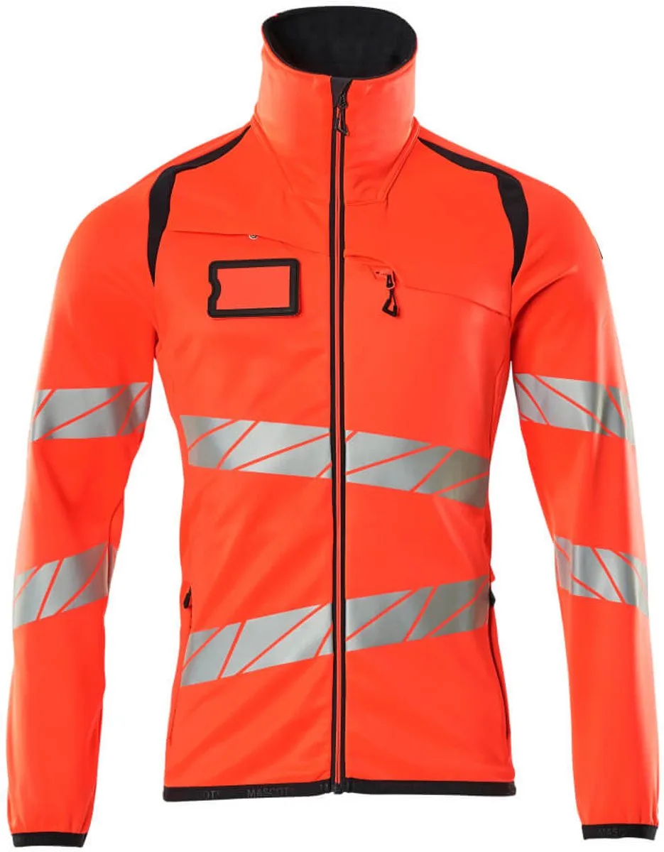 Accelerate Safe Fleecetrui met rits 19103-315 - hi-vis rood/donkermarine de Mascot, Hi-vis rood, Donkermarine, XL – image du produit