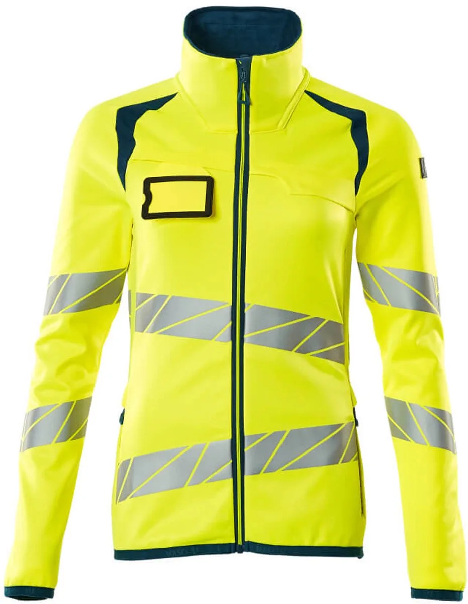 Accelerate Safe Fleecetrui met rits 19153-315 - hi-vis geel/donkerpetrol von Mascot, Hi-vis geel, Donkerpetrol, L – Produktbild