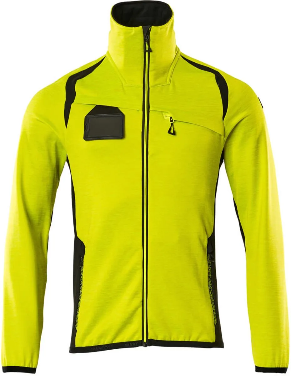 Accelerate Safe Fleecetrui met rits 19403-316 - Hi-Vis geel/zwart von Mascot, Hi-Vis geel, Schwarz, S – Produktbild