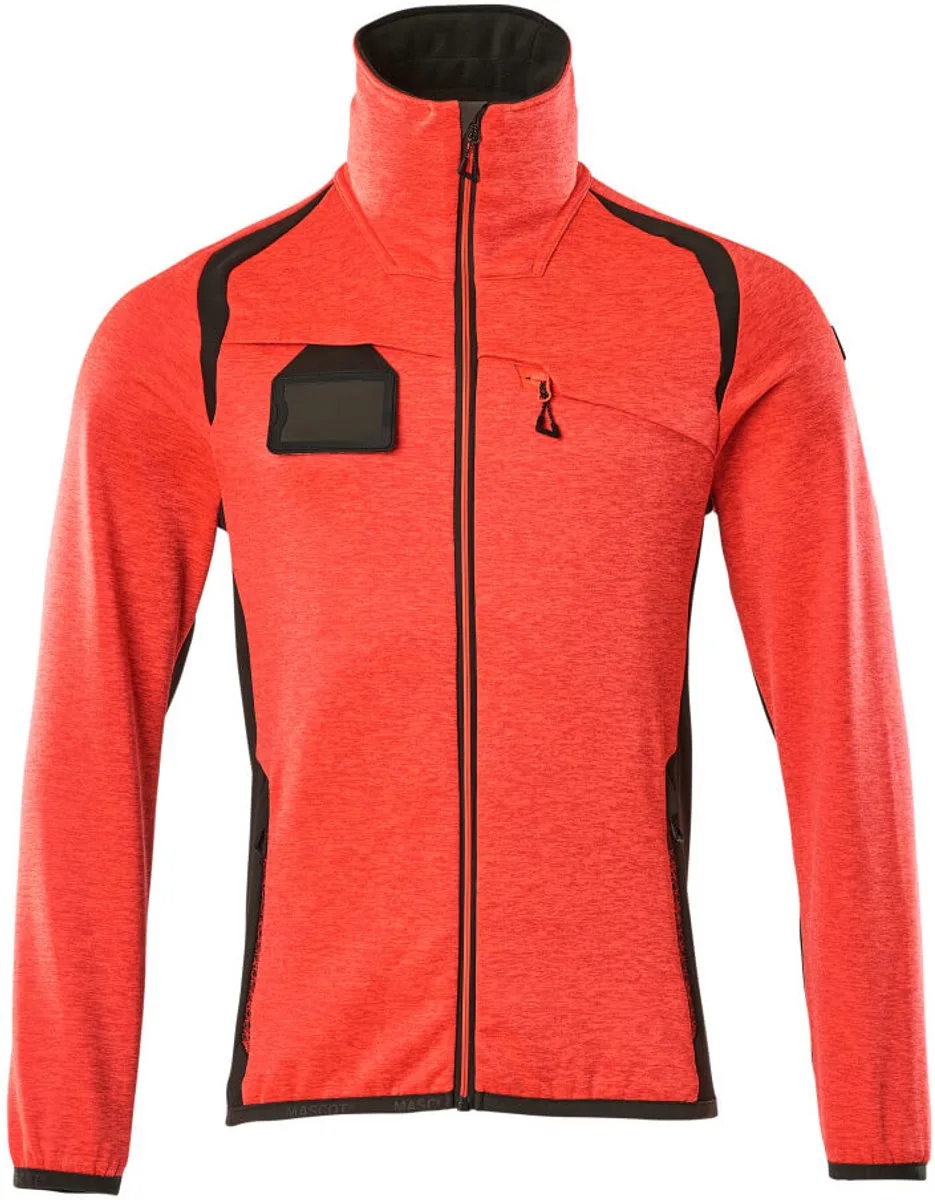 Accelerate Safe Fleecetrui met rits 19403-316 - hi-vis rood/donkerantraciet von Mascot, Hi-vis rood, Donkerantraciet, M – Produktbild