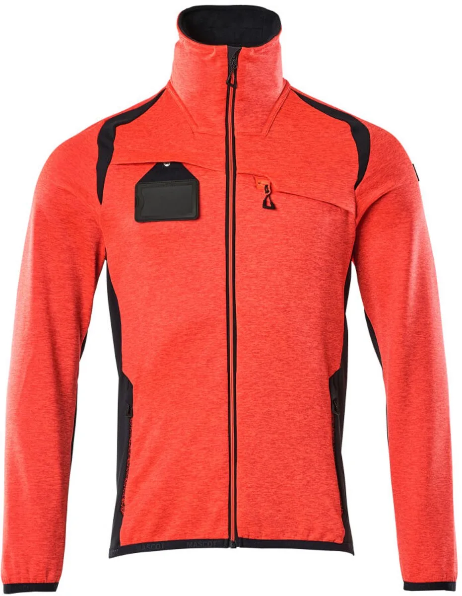 Accelerate Safe Fleecetrui met rits 19403-316 - hi-vis rood/donkermarine de Mascot, Hi-vis rood, Donkermarine, XXL – image du produit