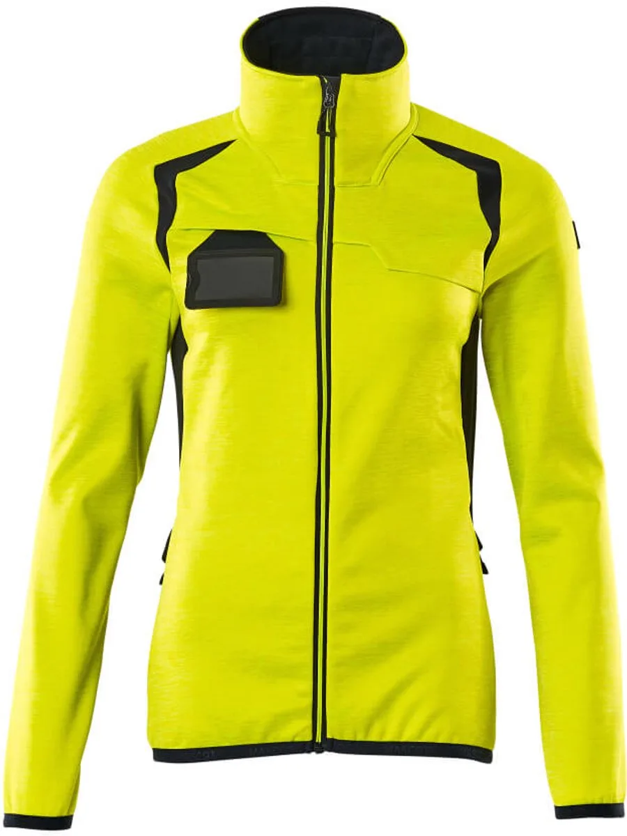 Accelerate Safe Fleecetrui met rits 19453-316 - hi-vis geel/donkermarine von Mascot, Hi-vis geel, Donkermarine, M – Produktbild
