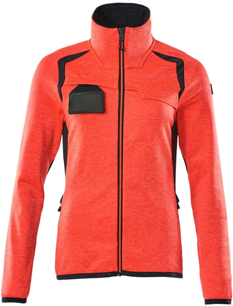Accelerate Safe Fleecetrui met rits 19453-316 - hi-vis rood/donkermarine fra Mascot, Hi-vis rood, Donkermarine, XXL – produktbillede