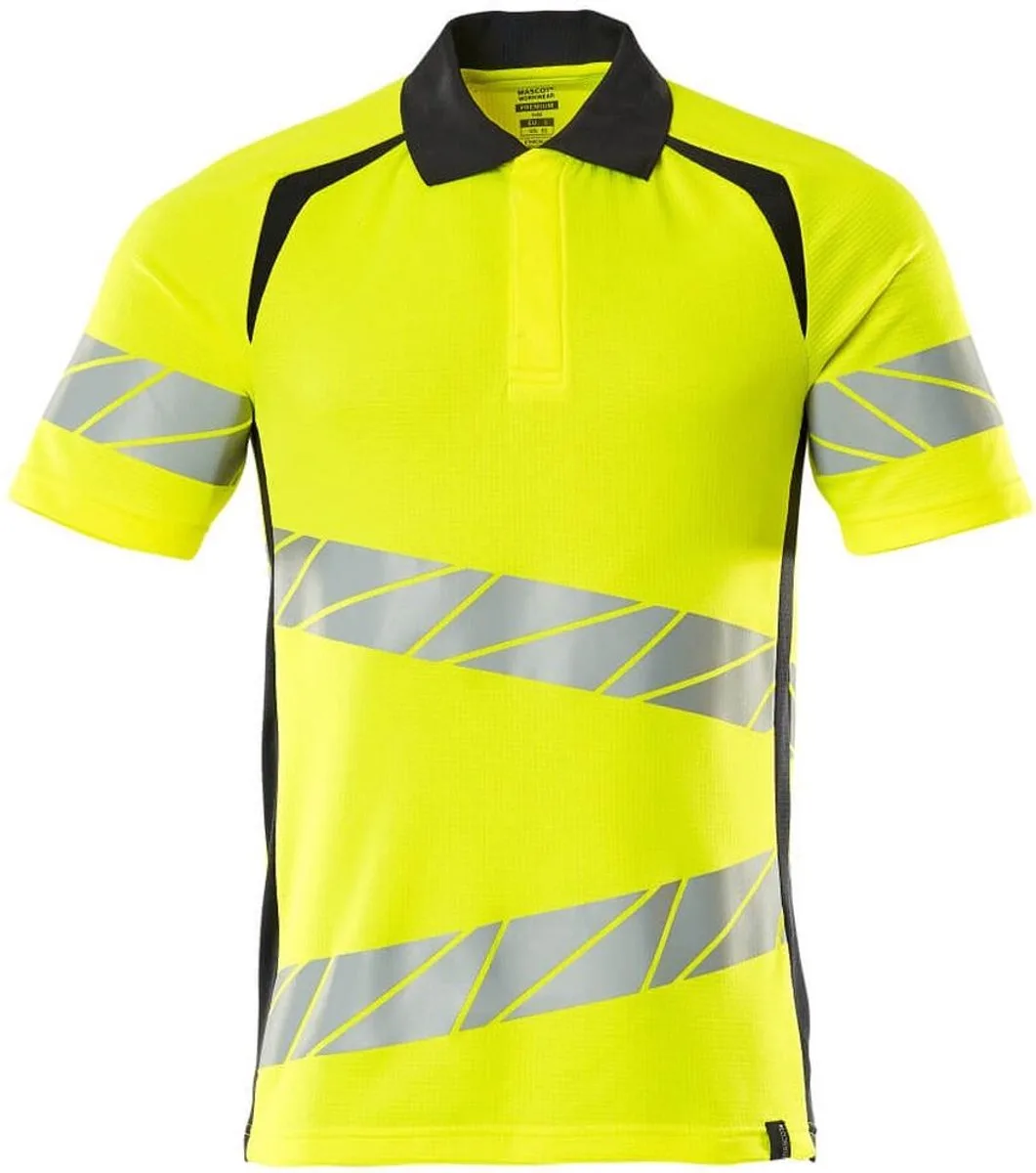 Accelerate Safe Poloshirt 19083-771 - hi-vis geel/donkermarine by Mascot, Hi-vis geel, Donkermarine, XXL – product image