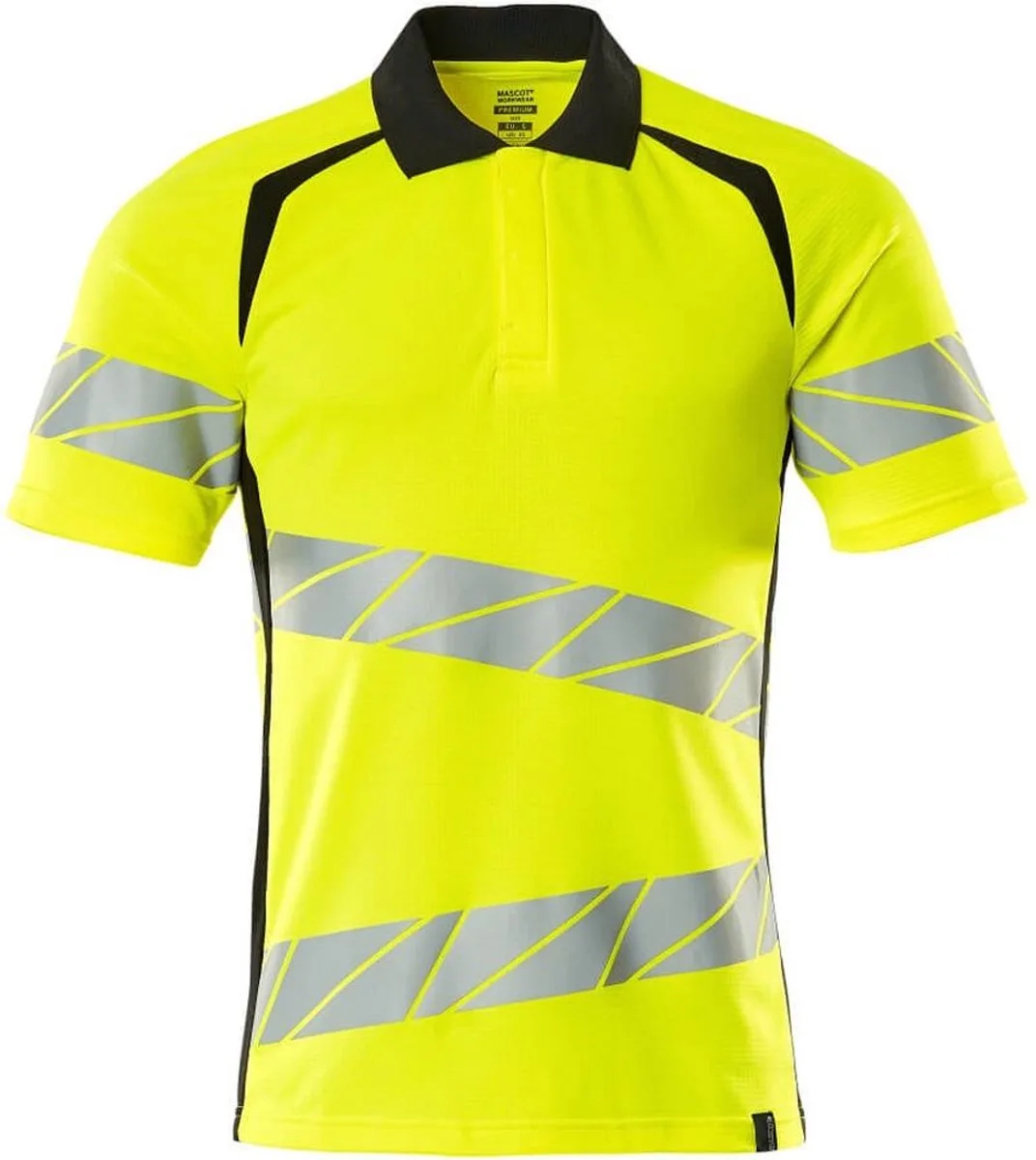 Accelerate Safe Poloshirt 19083-771 - Hi-Vis geel/zwart fra Mascot, Hi-Vis geel, Sort, M – produktbillede