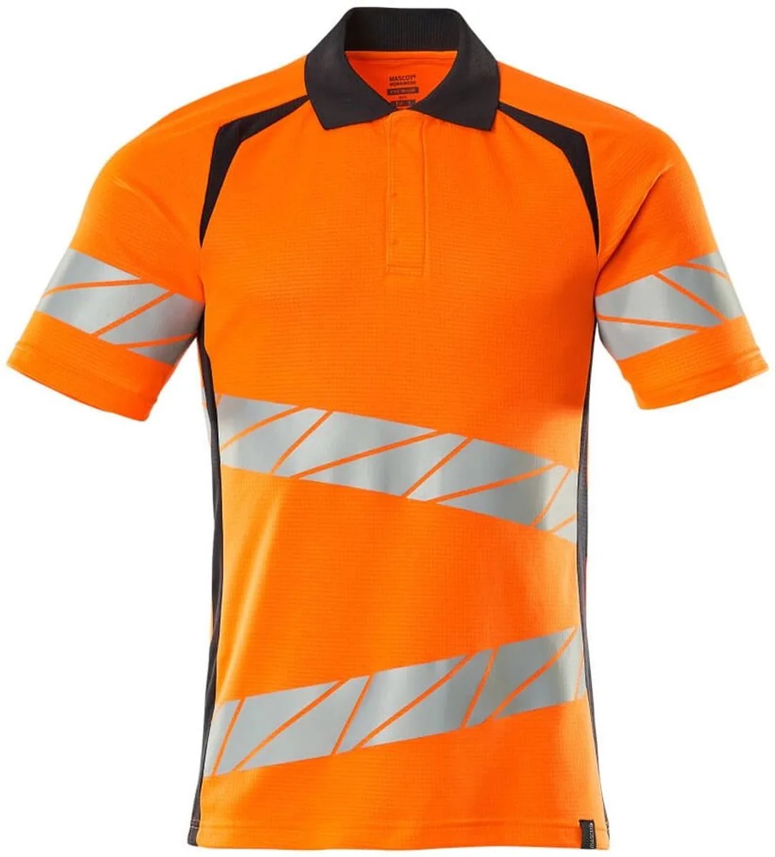 Accelerate Safe Poloshirt 19083-771 - hi-vis oranje/donkermarine de Mascot, Hi-vis oranje, Donkermarine, 5XL – image du produit