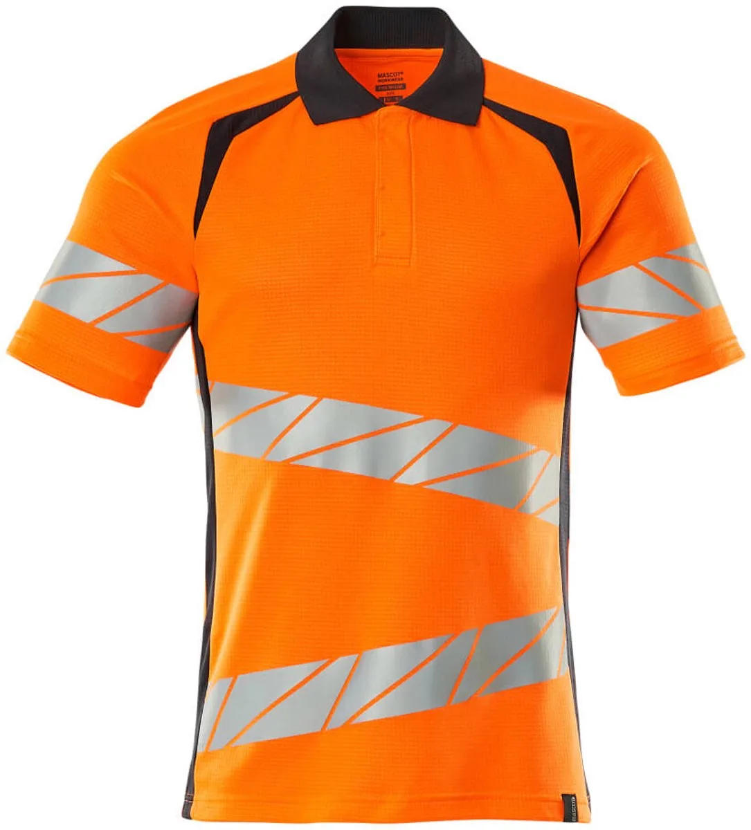 Accelerate Safe Poloshirt 19083-771 - hi-vis oranje/donkermarine de Mascot, Hi-vis oranje, Donkermarine, XXL – image du produit