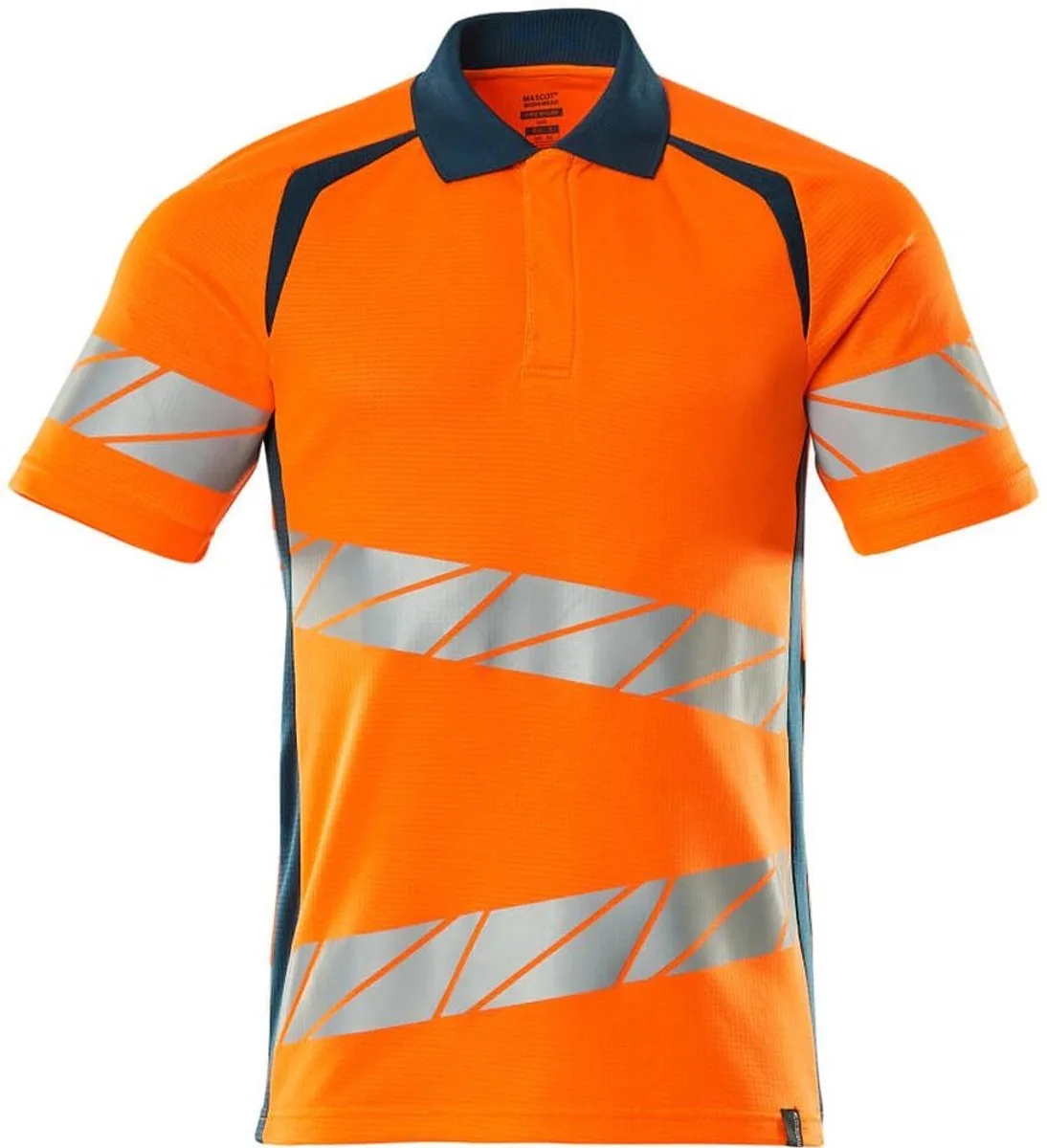 Accelerate Safe Poloshirt 19083-771 - hi-vis oranje/donkerpetrol de Mascot, Hi-vis oranje, Donkerpetrol, 5XL – image du produit