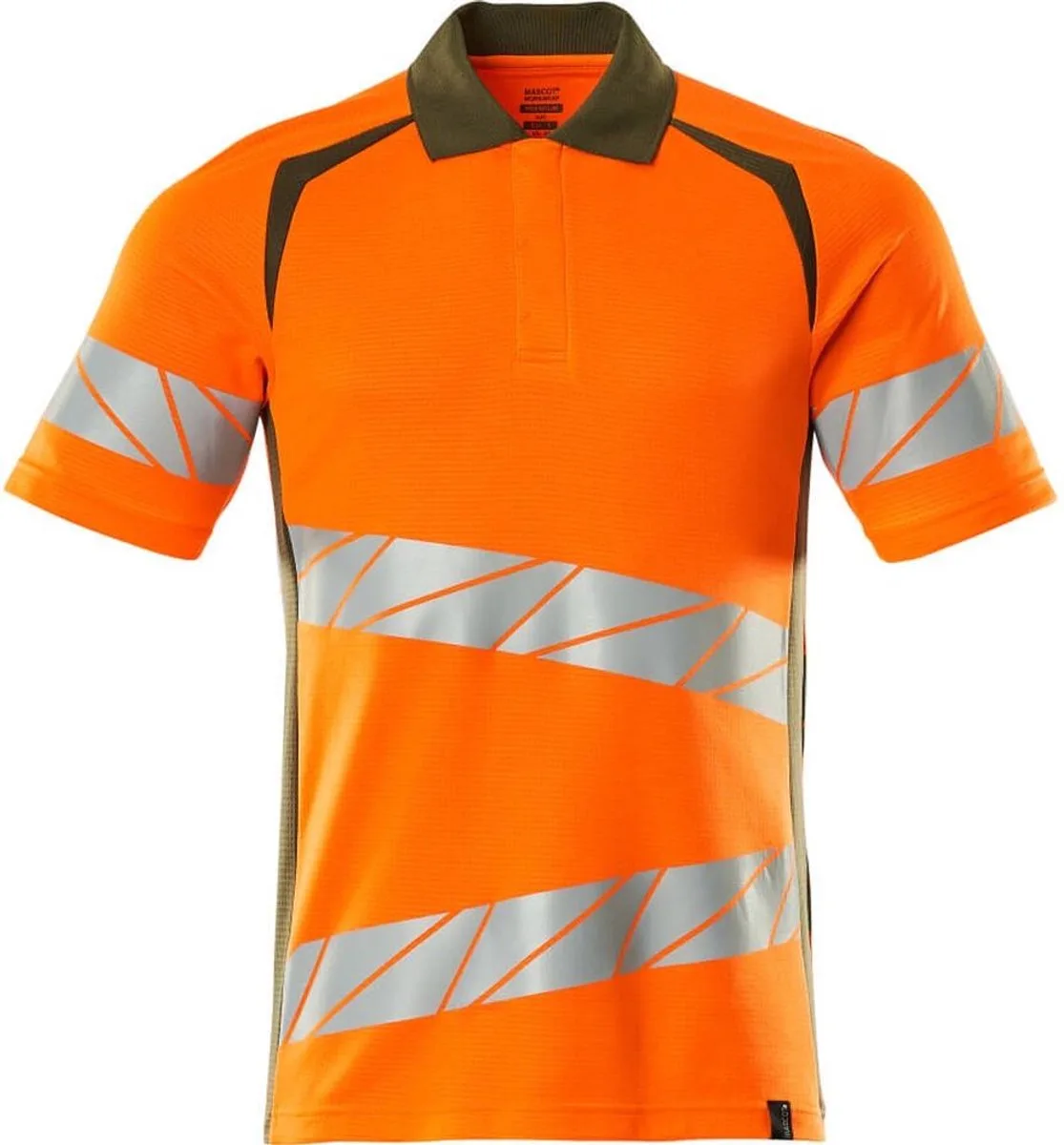 Accelerate Safe Poloshirt 19083-771 - hi-vis oranje/mosgroen de Mascot, Hi-vis oranje, Mosgroen, XXL – image du produit