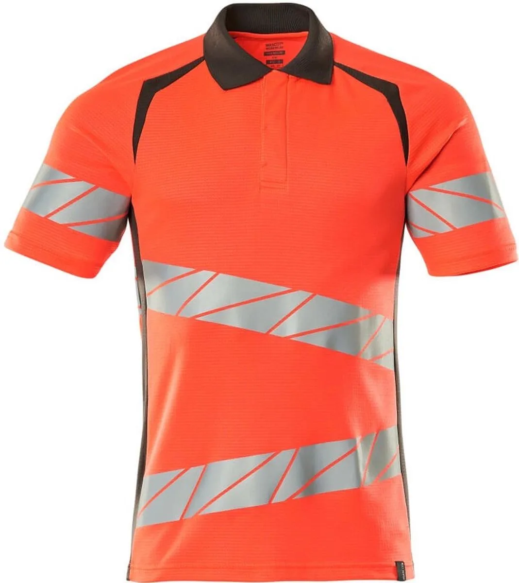Accelerate Safe Poloshirt 19083-771 - hi-vis rood/donkerantraciet de Mascot, Hi-vis rood, Donkerantraciet, XXL – image du produit