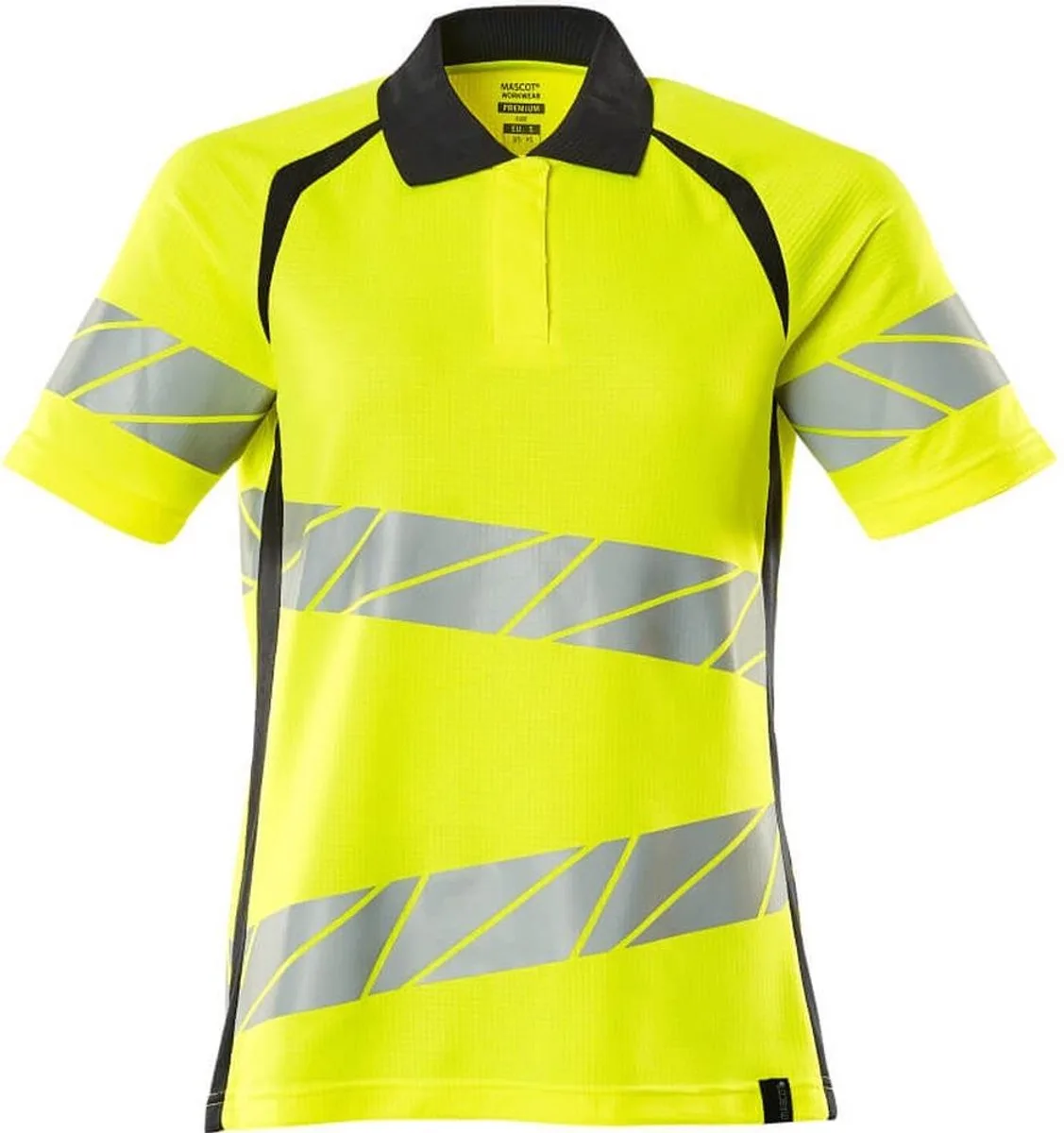 Accelerate Safe Poloshirt 19093-771 - hi-vis geel/donkermarine de Mascot, Hi-vis geel, Donkermarine, XXL – image du produit