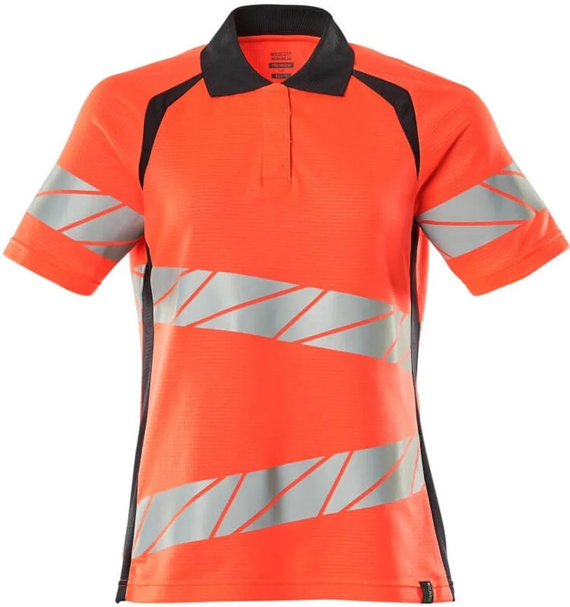 Accelerate Safe Poloshirt 19093-771 - hi-vis rood/donkermarine von Mascot, Hi-vis rood, Donkermarine, XXL – Produktbild