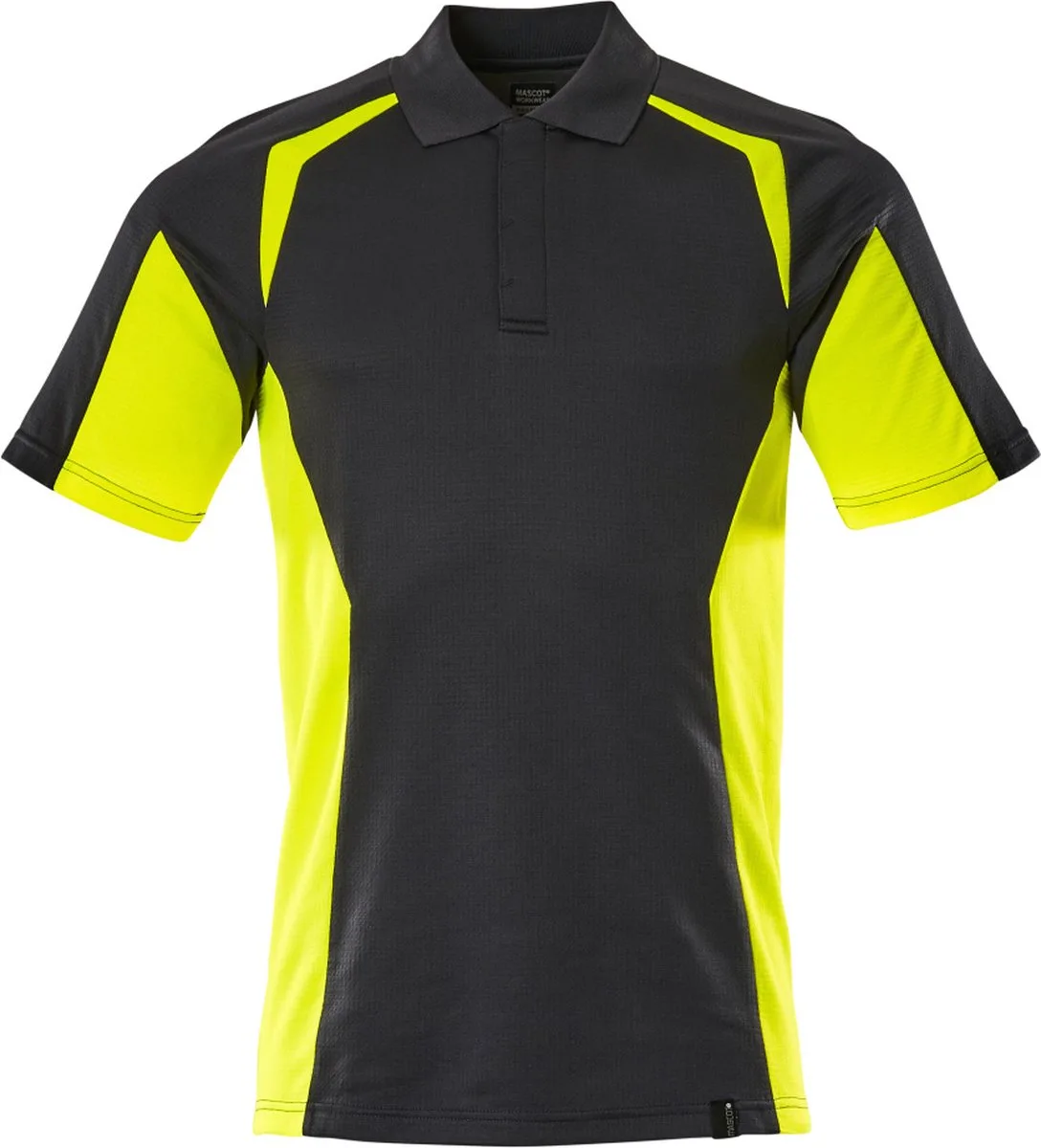 Accelerate Safe Poloshirt 22083-771 - Zwart/hi-vis geel van Mascot, Zwart, Hi-vis geel, XXL – productafbeelding