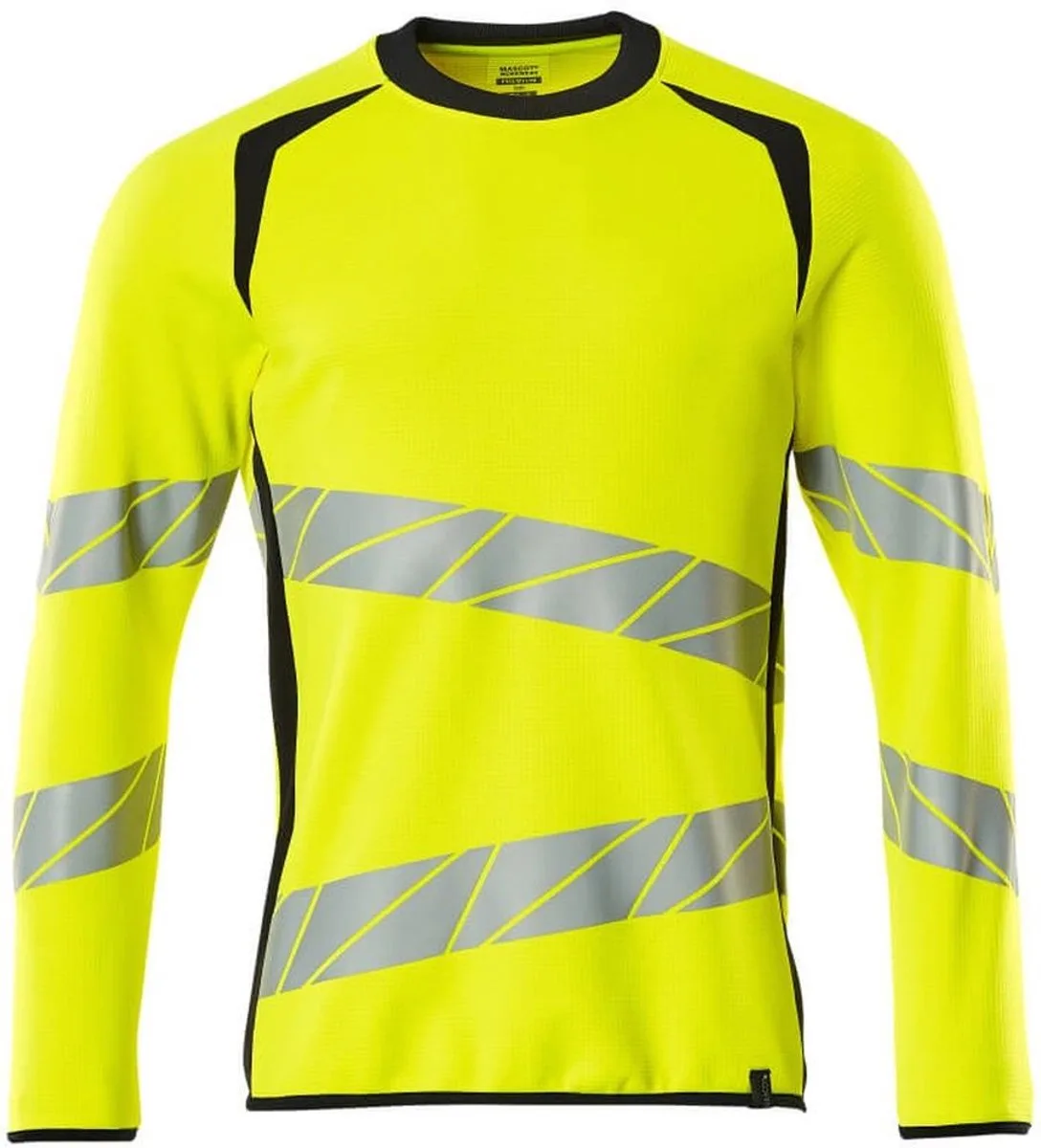 Accelerate Safe Sweatshirt 19084-781 - hi-vis geel/donkermarine fra Mascot, Hi-vis geel, Donkermarine, XXL – produktbillede