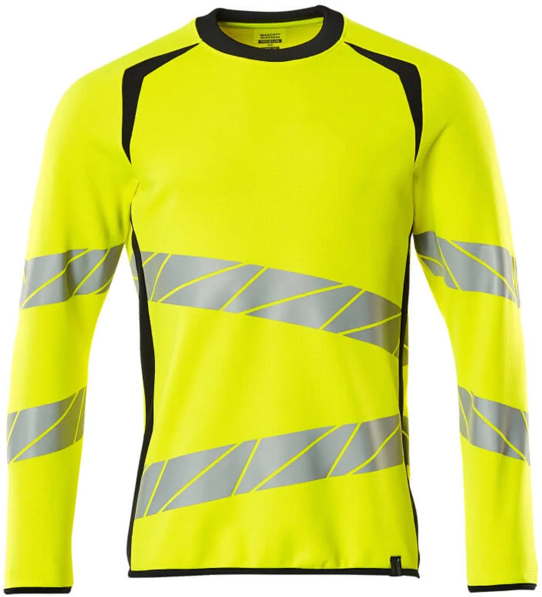 Accelerate Safe Sweatshirt 19084-781 - hi-vis geel/donkerpetrol von Mascot, Hi-vis geel, Donkerpetrol, M – Produktbild