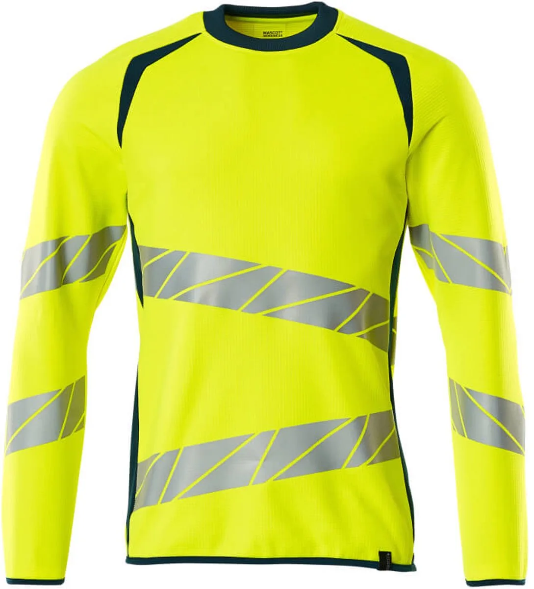 Accelerate Safe Sweatshirt 19084-781 - hi-vis geel/donkerpetrol von Mascot, Hi-vis geel, Donkerpetrol, 3XL – Produktbild