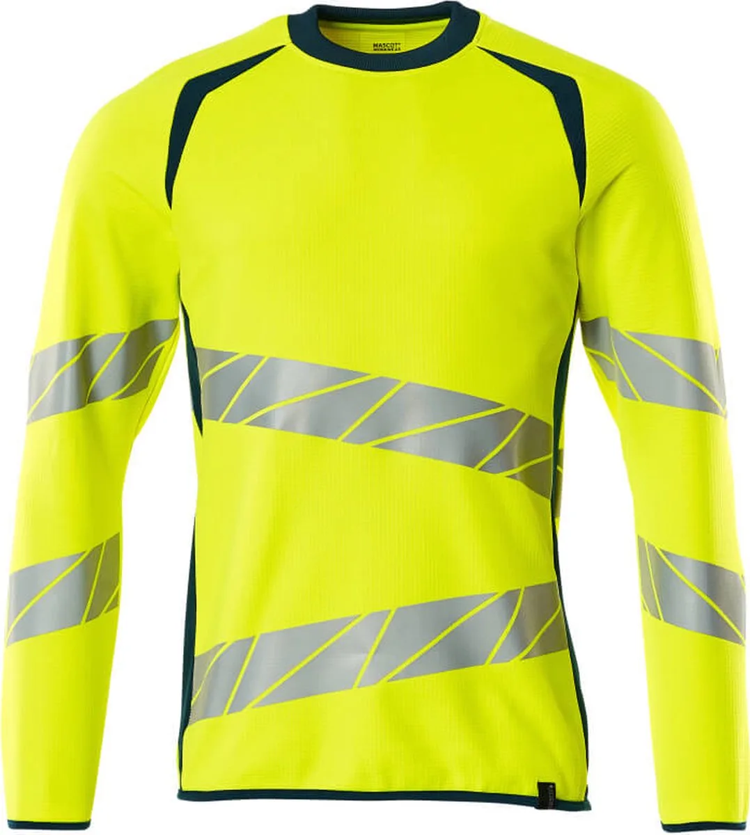Accelerate Safe Sweatshirt 19084-781 - hi-vis geel/donkerpetrol de Mascot, Hi-vis geel, Donkerpetrol, 5XL – image du produit