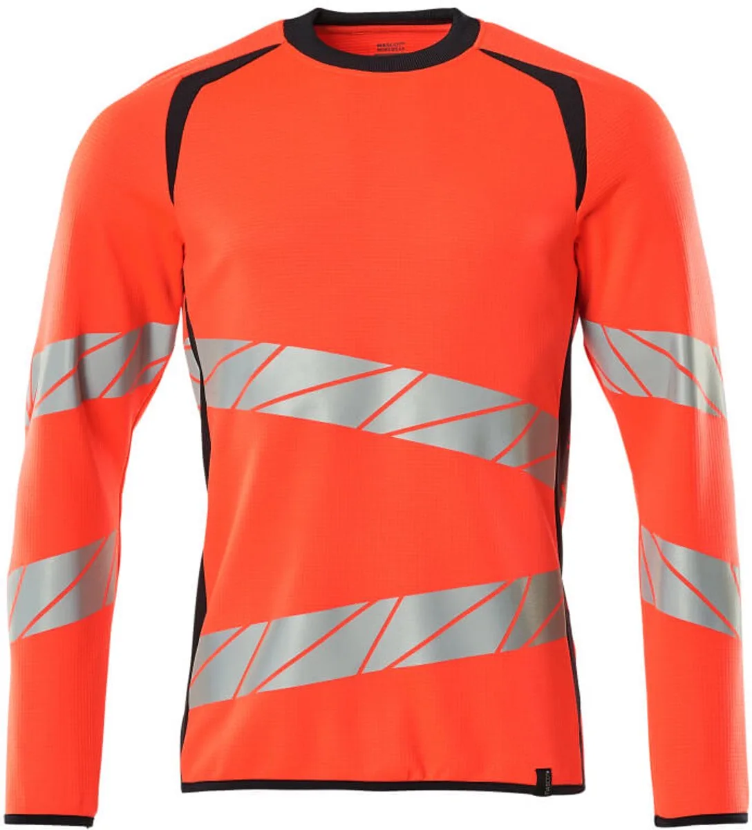 Accelerate Safe Sweatshirt 19084-781 - hi-vis rood/donkermarine von Mascot, Hi-vis rood, Donkermarine, M – Produktbild