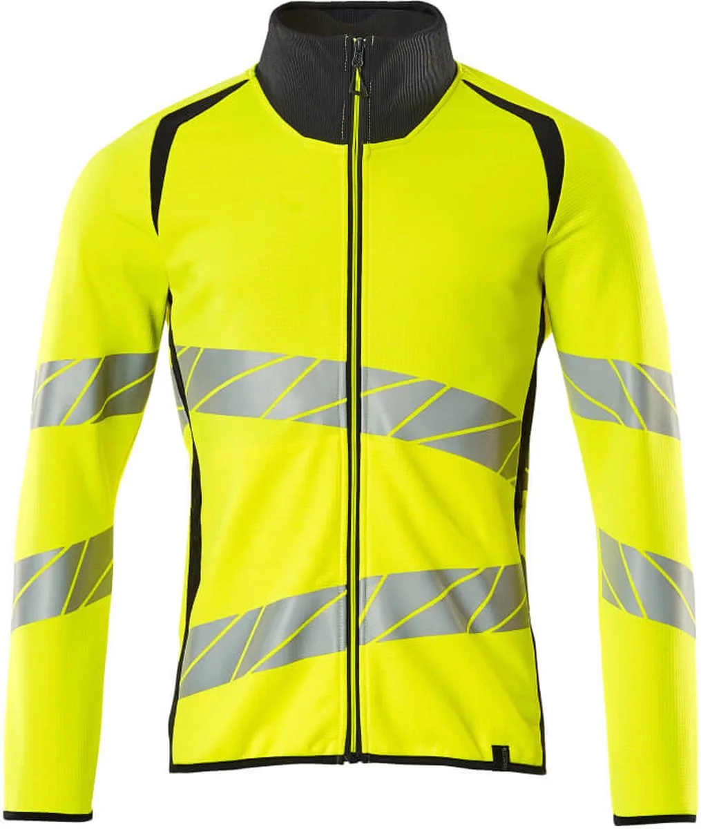 Accelerate Safe Sweatshirt met rits 19184-781 - hi-vis geel/donkermarine de Mascot, Hi-vis geel, Donkermarine, XS – image du produit