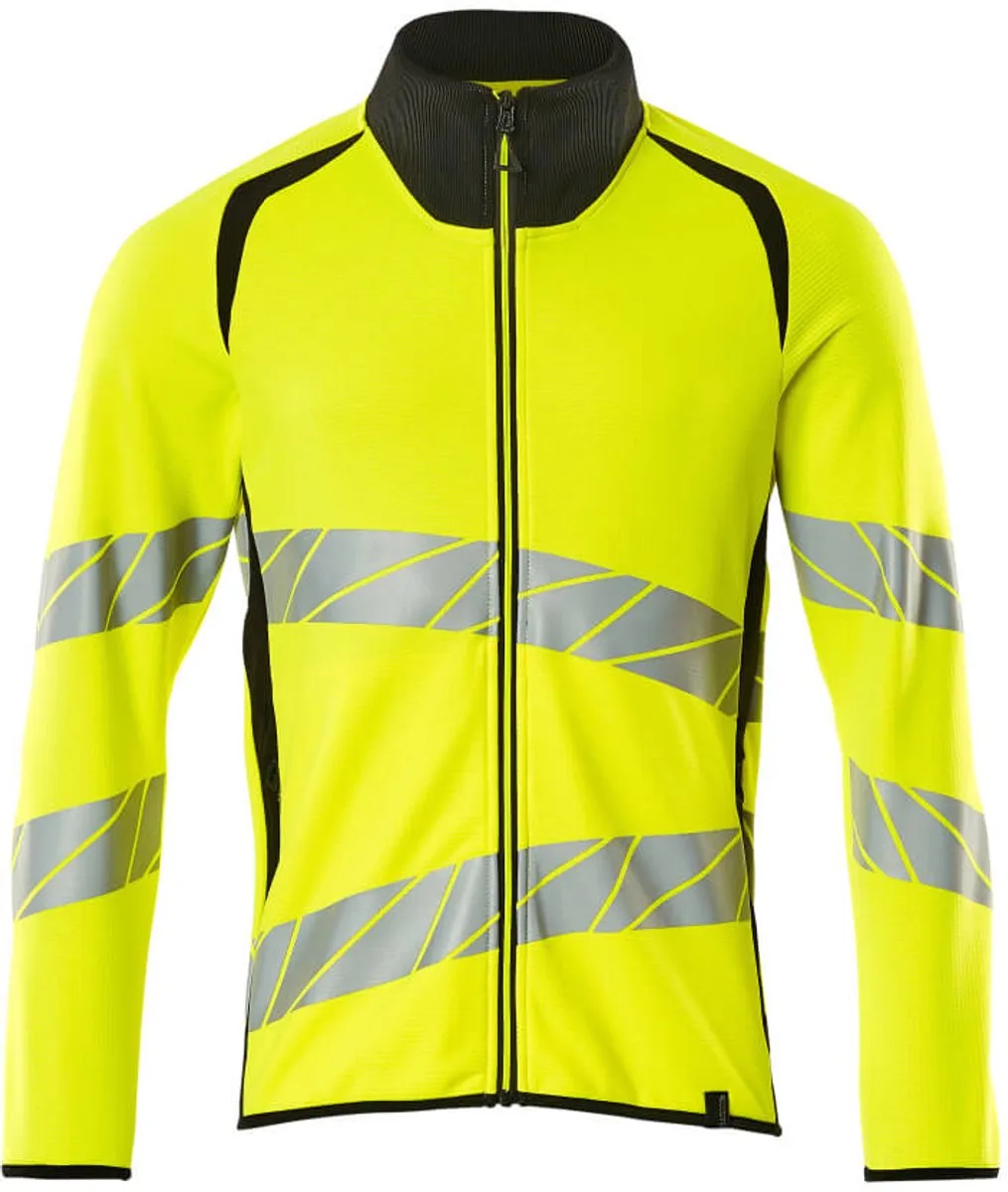 Accelerate Safe Sweatshirt met rits 19184-781 - Hi-Vis geel/zwart fra Mascot, Hi-Vis geel, Sort, XXL – produktbillede