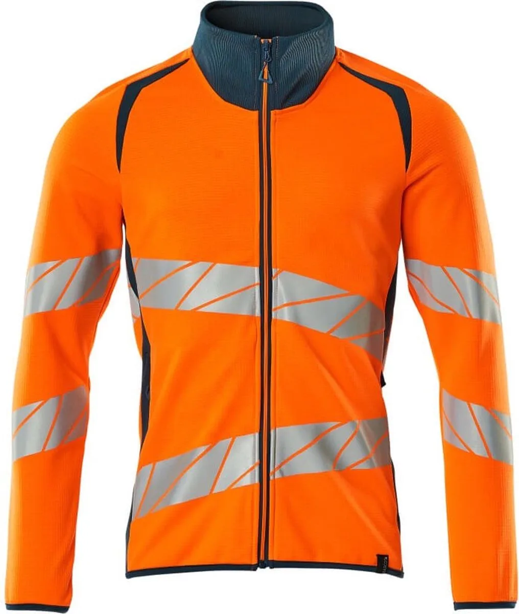 Accelerate Safe Sweatshirt met rits 19184-781 - hi-vis oranje/donkerpetrol von Mascot, Hi-vis oranje, Donkerpetrol, M – Produktbild