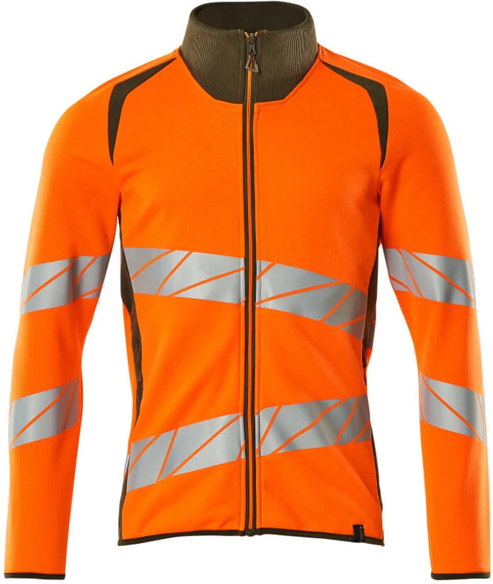 Accelerate Safe Sweatshirt met rits 19184-781 - hi-vis oranje/mosgroen by Mascot, Hi-vis oranje, Mosgroen, XXL – product image
